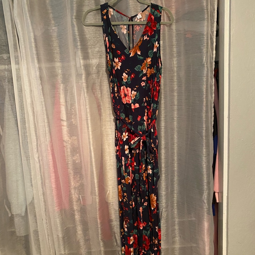 Old Navy Floral Jumpsuit - Navy and Multicolor
